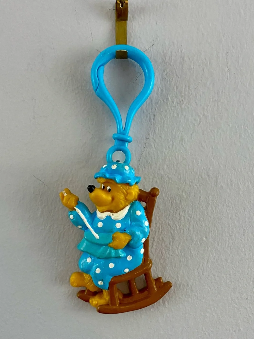 Vintage 80s Berenstain Bears Keychain Lot of 4 Papa Mama Brother Sister PVC Clip